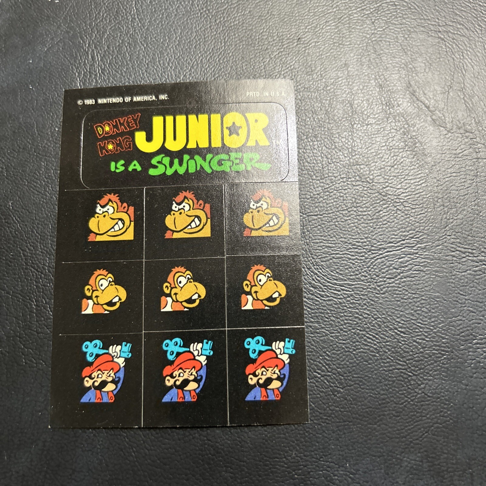 Jb12 video Game City 1993 Topps Sticker Nintendo Donkey Kong Junior Mario