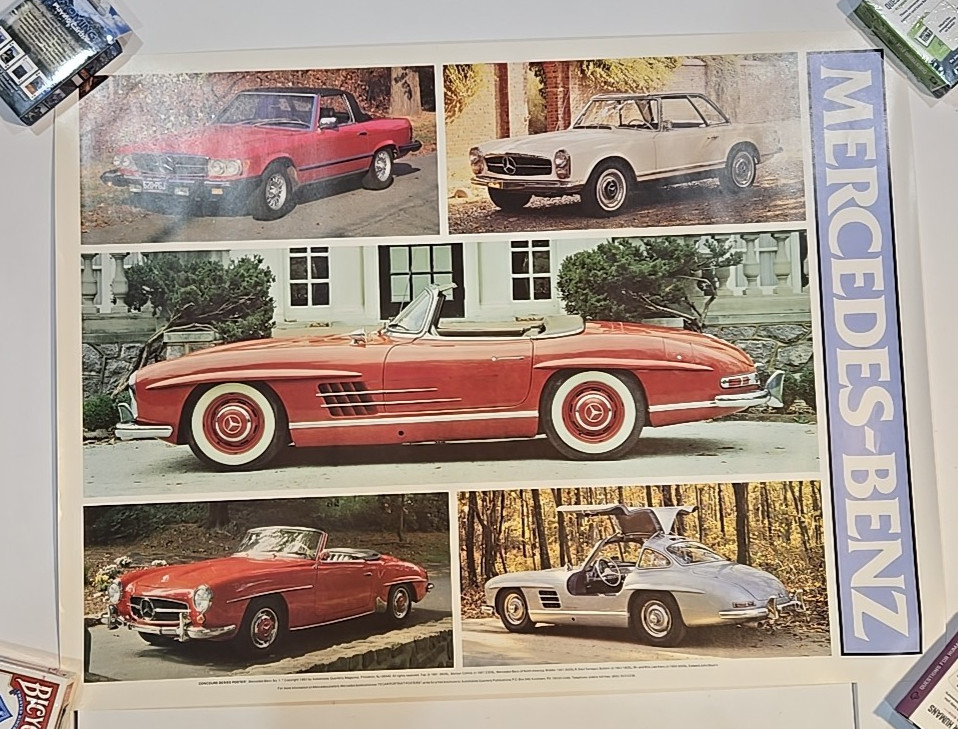 Vintage 1983 Mercedes-Benz Concours Series POSTER 19 x 25\ Vintage 1983 Mercedes-Benz Concours Series POSTER 19 x 25\