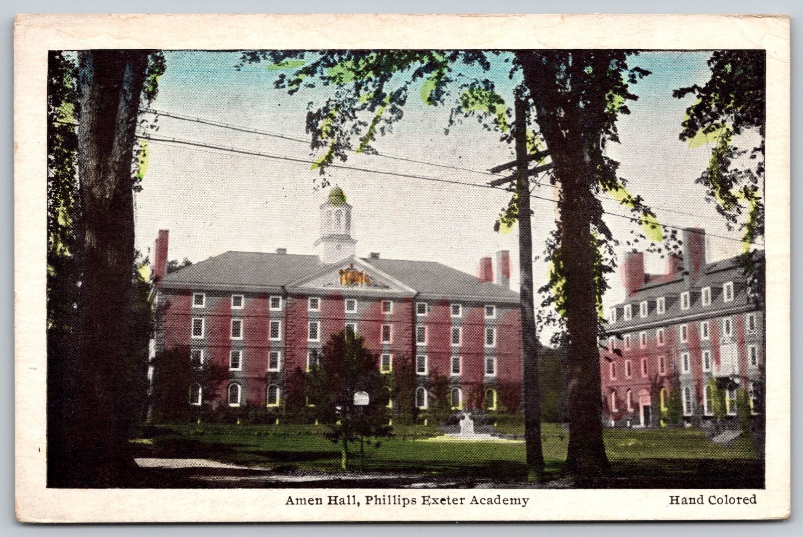 Amen Hall Phillips Exeter Academy Exeter New Hampshire Hand Postcard PC281 Amen Hall Phillips Exeter Academy Exeter New Hampshire Hand Postcard PC281