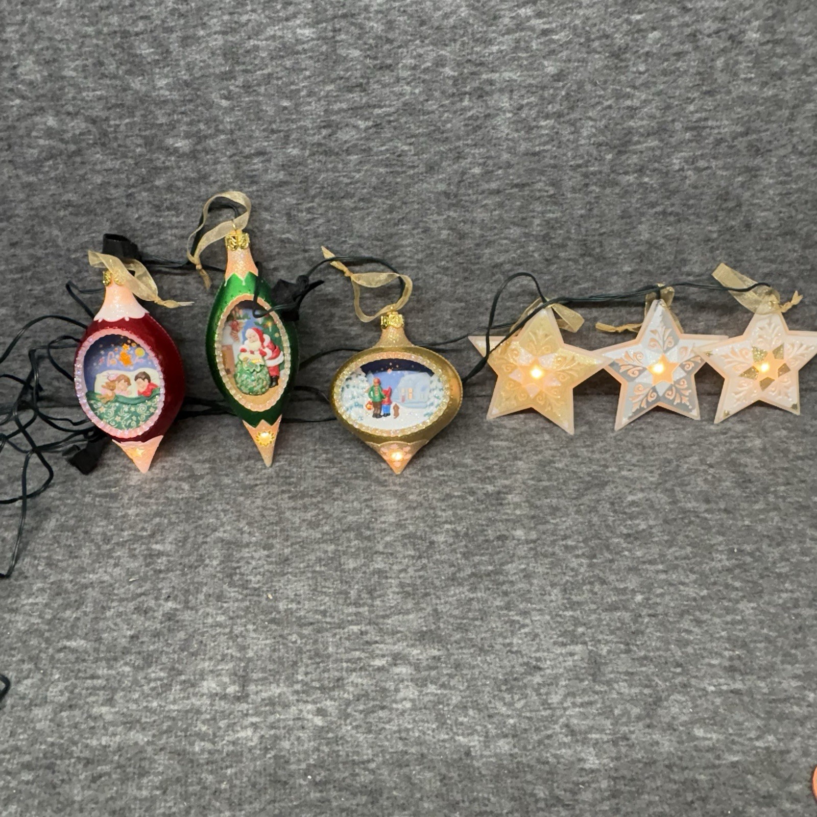 Hallmark Illuminations Ornaments w/ Power Box. 3 Ornaments & Starts