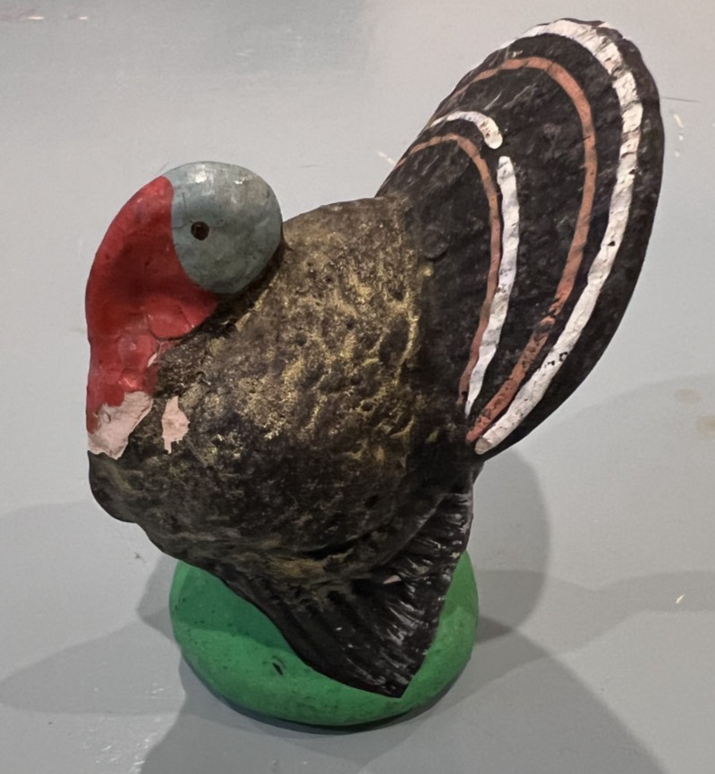 Vintage 1940s US Zone Germany Papier Mache Turkey Candy Container Thanksgiving