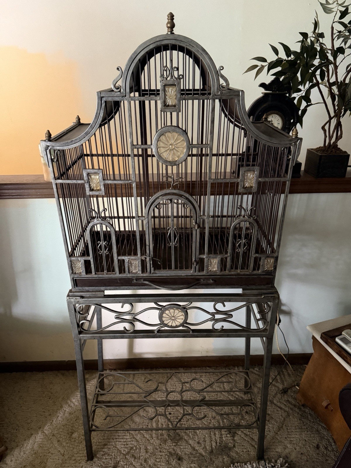 wrought iron bird cage vintage