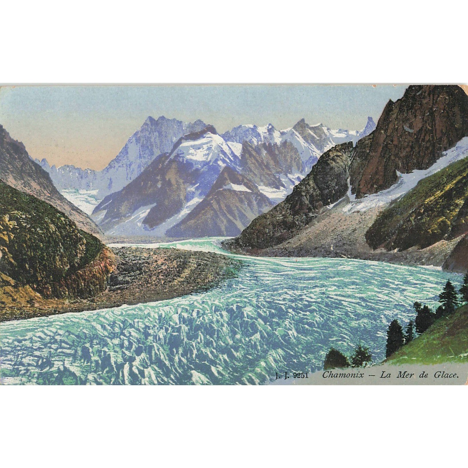 VTG Chamonix La Mer de Glace Glacier Postcard Jullien Freres French Alps J.J. VTG Chamonix La Mer de Glace Glacier Postcard Jullien Freres French Alps J.J.