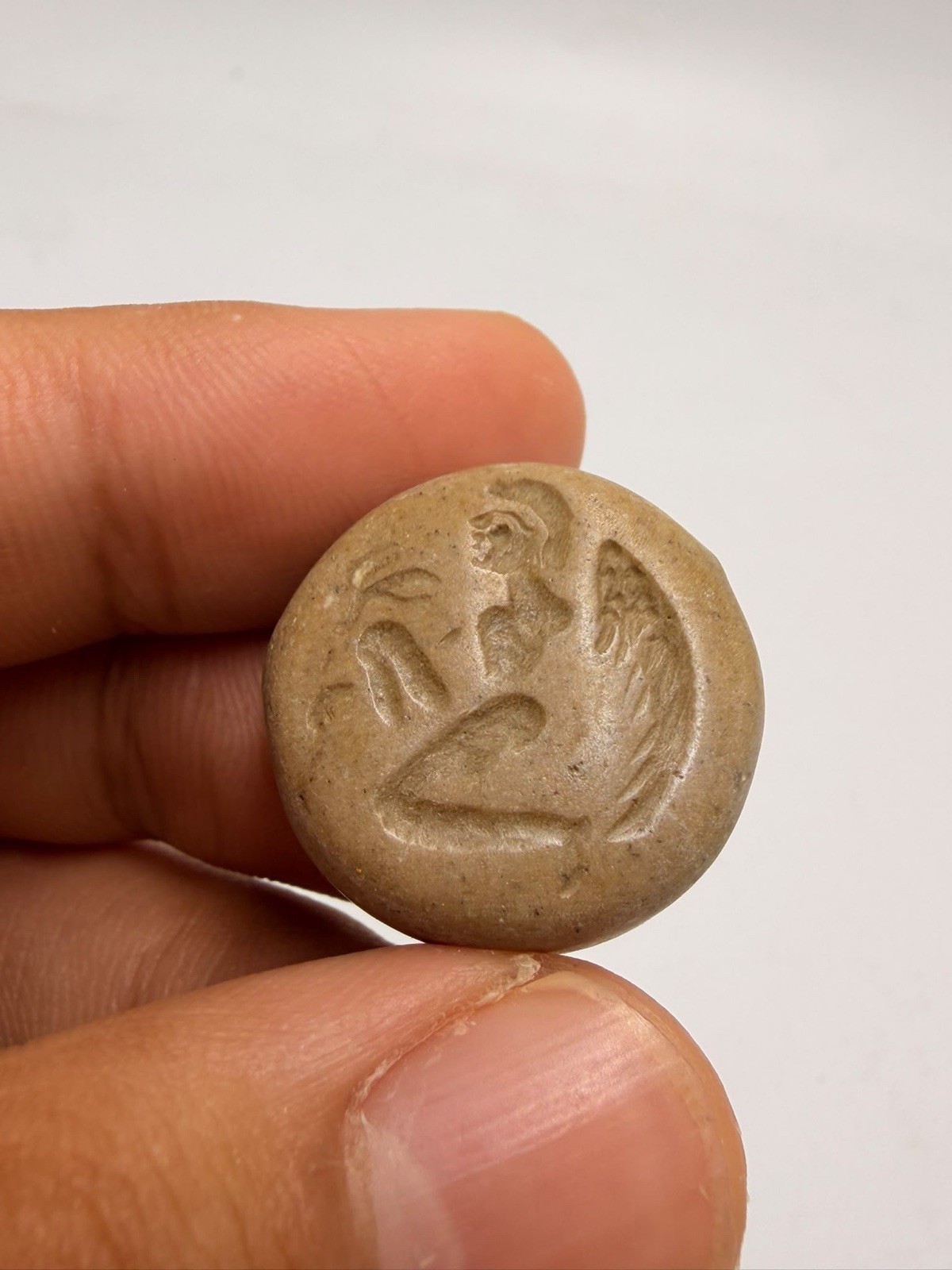 100 AD Ancient Rare Near Eastern Seal Intaglio Stamp Bead Angel  Seal