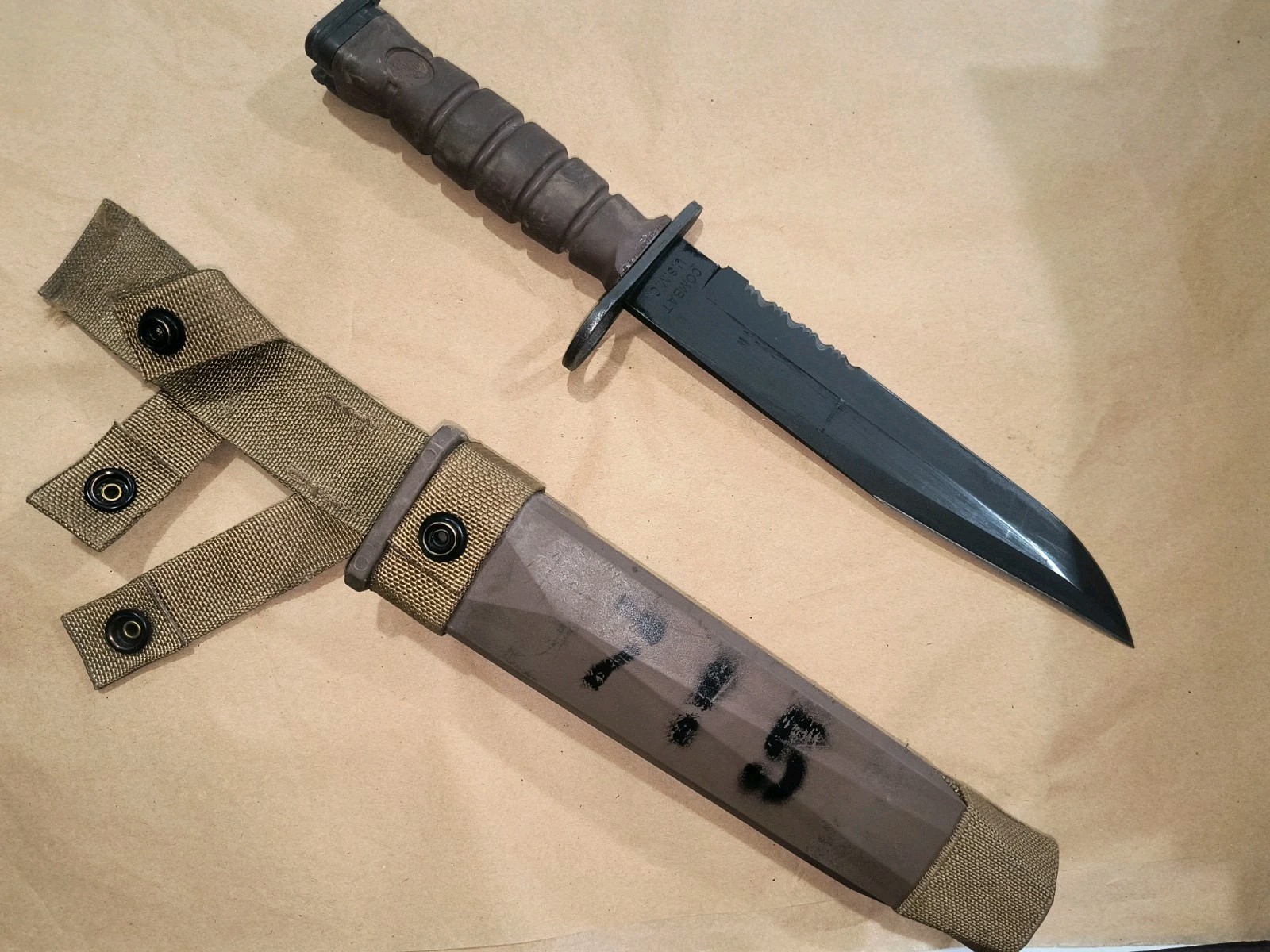 Vintage Genuine OKC-3S OKC3S Knife Bayont & Sheath Ontario Knife Real USMC Issue