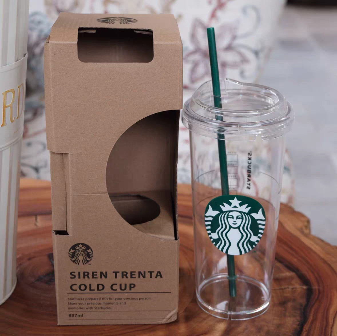 Starbucks Minimalist Style Series Siren Trenta Clear Cold Cup 887ml Tumbler Gift