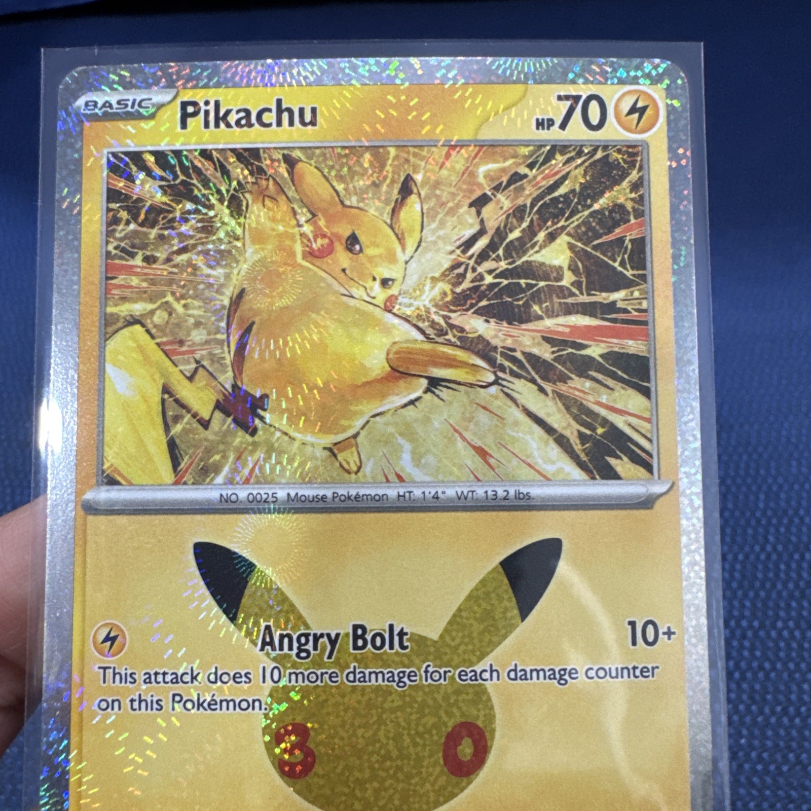 PITTCHU Arm Pit Swirl Error Pikachu 052/128 30th Celebration TCG Holo 30th PITTCHU Arm Pit Swirl Error Pikachu 052/128 30th Celebration TCG Holo 30th