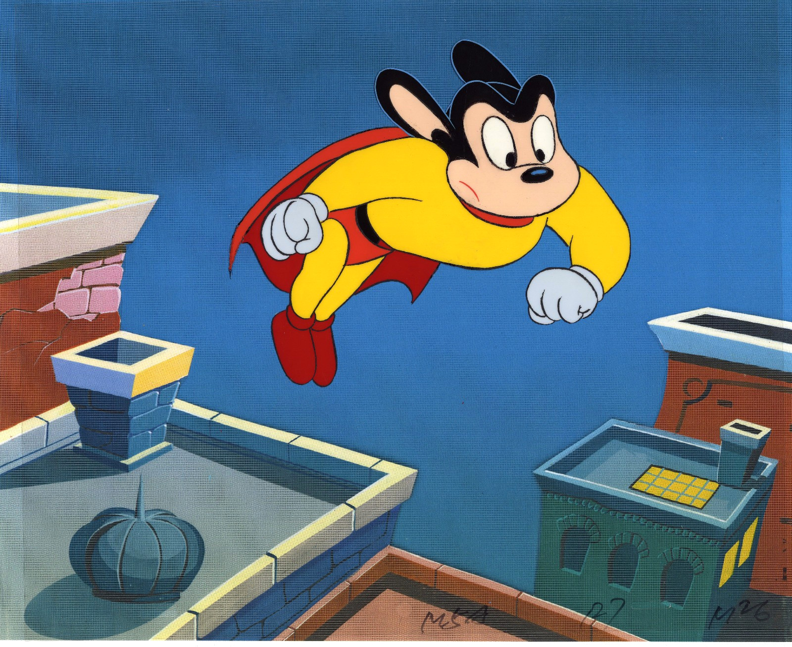 MIGHTY MOUSE: ORIGINAL RALPH BAKSHI ANIMATION CELS w/ Free Autograph