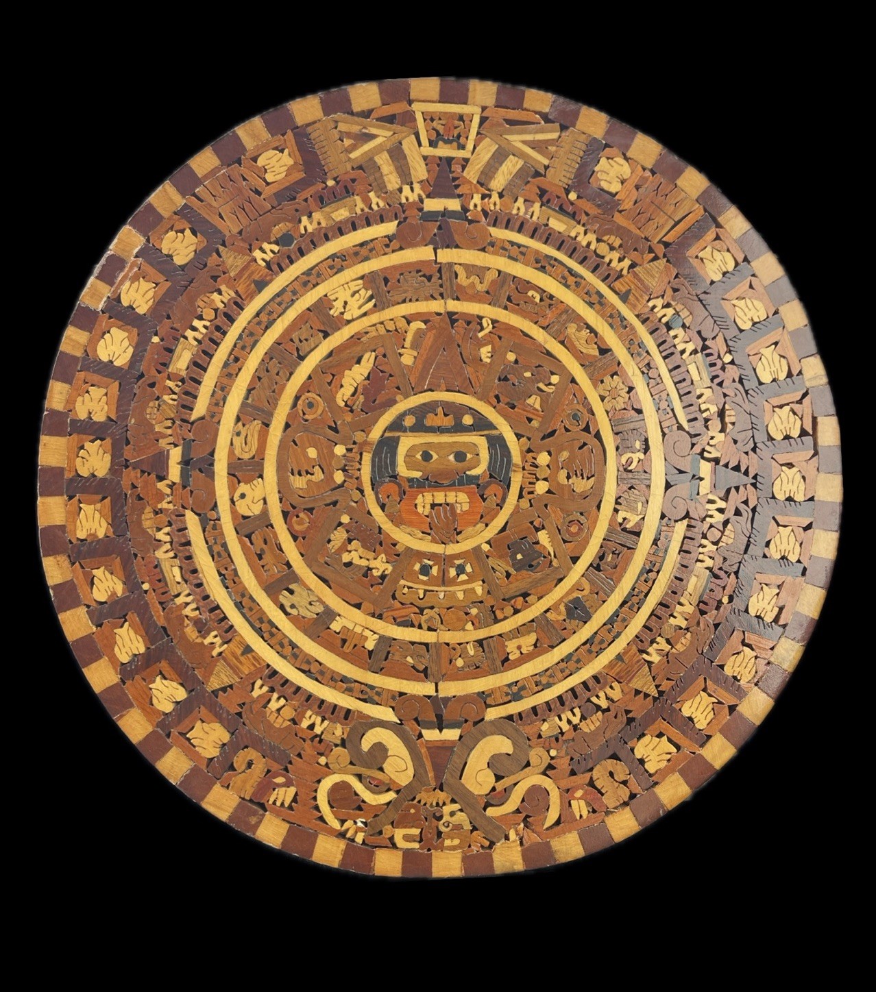 Aztec Inlaid Wood Wall Table Calendar Alfonso Jurado E Hijos ? Handmade