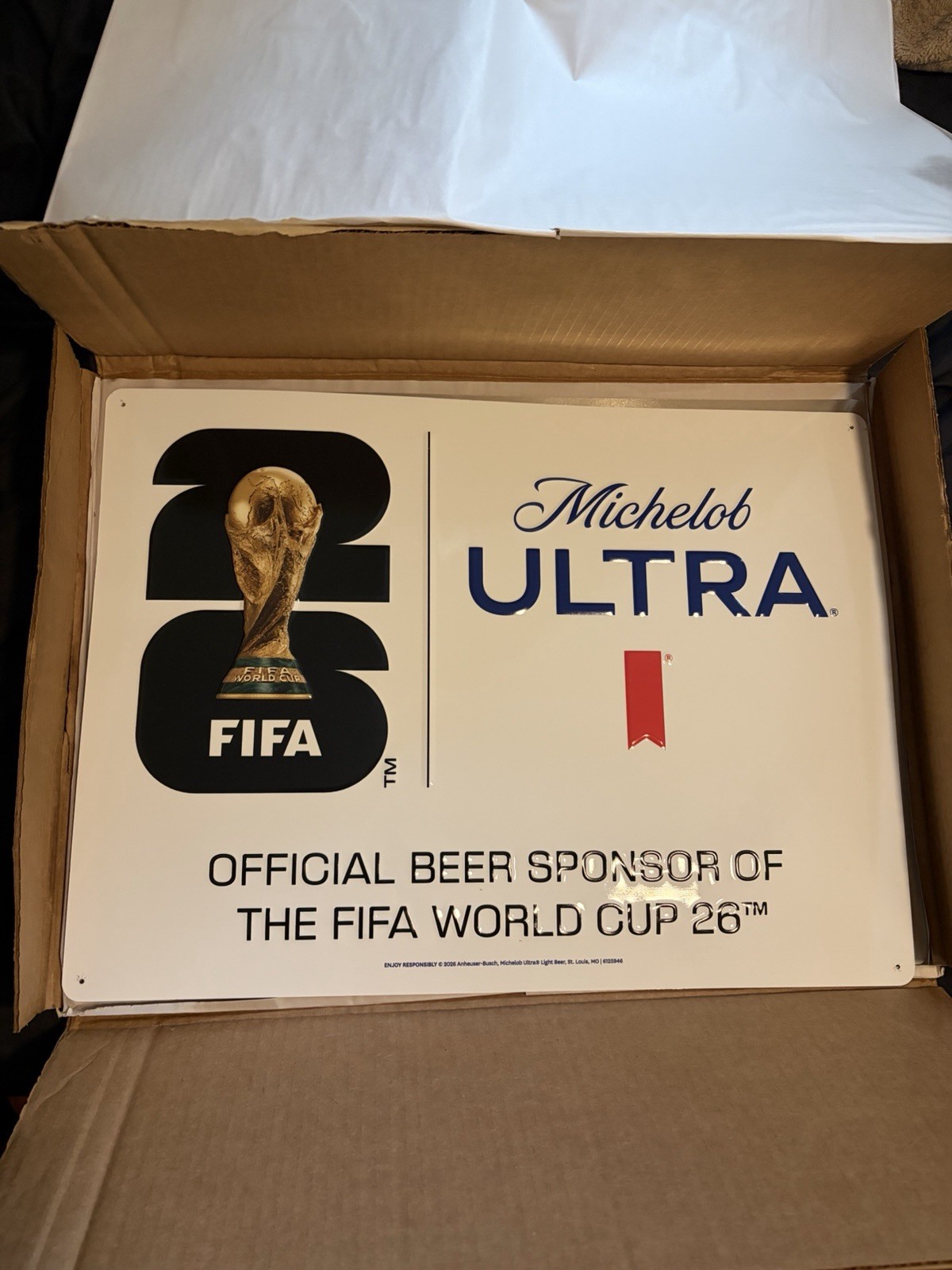 Michelob Ultra Official Beer Sponsor of The FIFA World Cup 2026 Metal Sign New