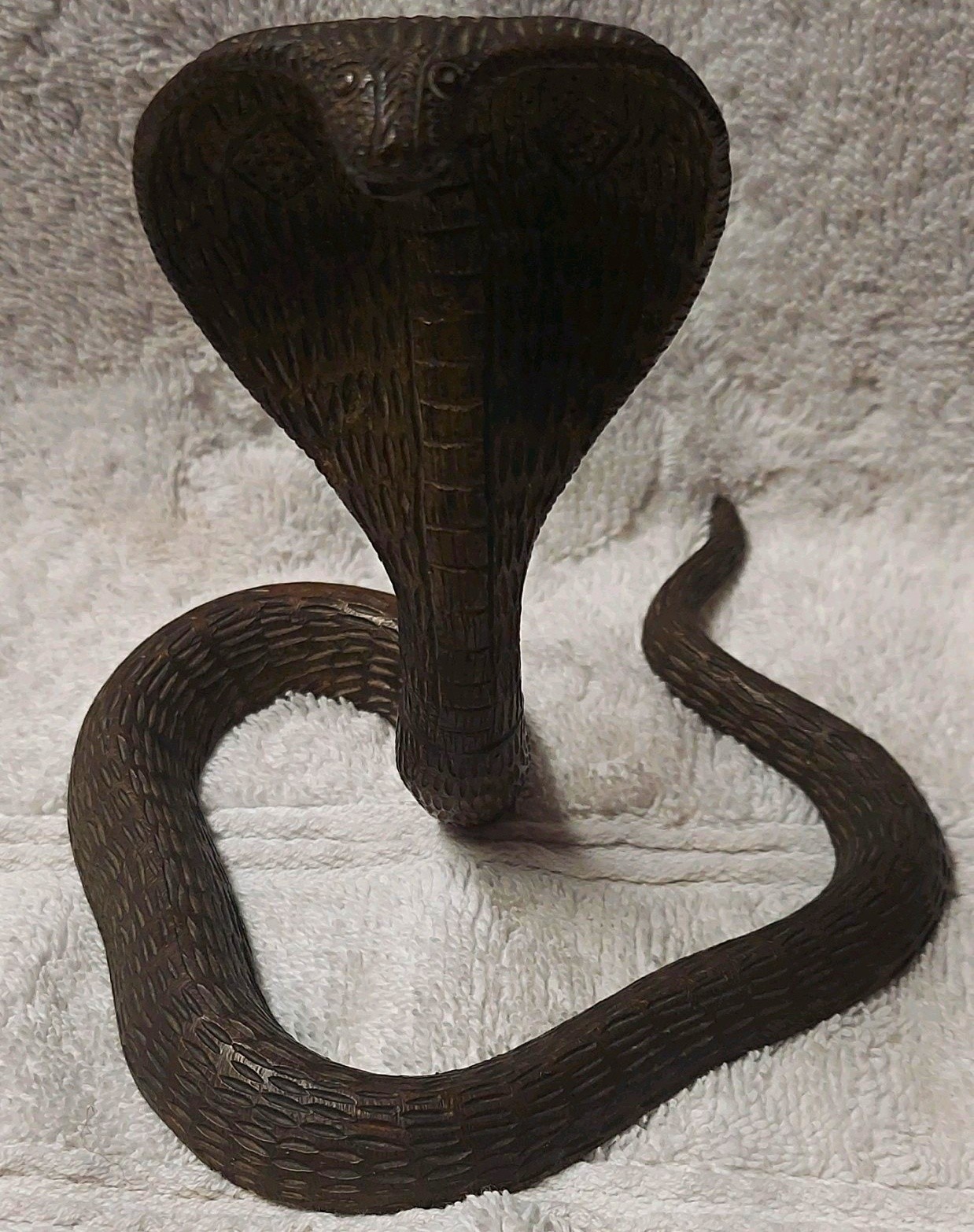 Vintage Solid Brass Cobra Snake Statue 5