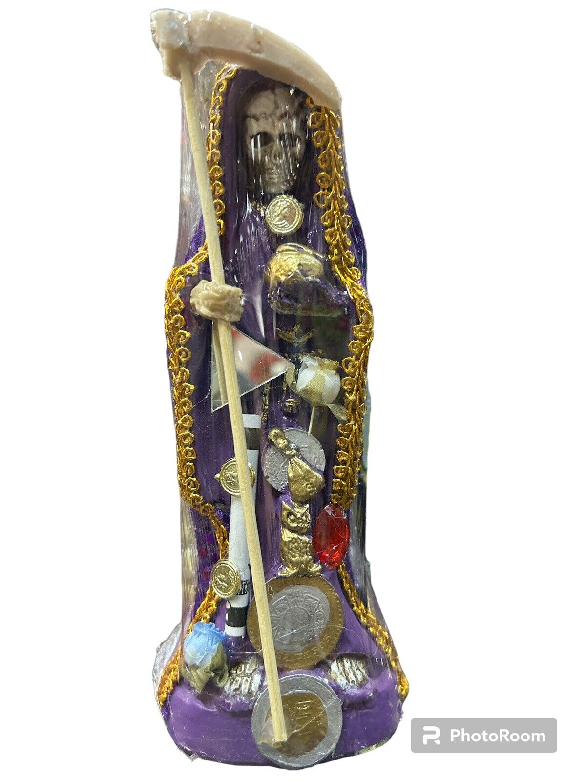 Santa Muerte Statue 7.5in Purple