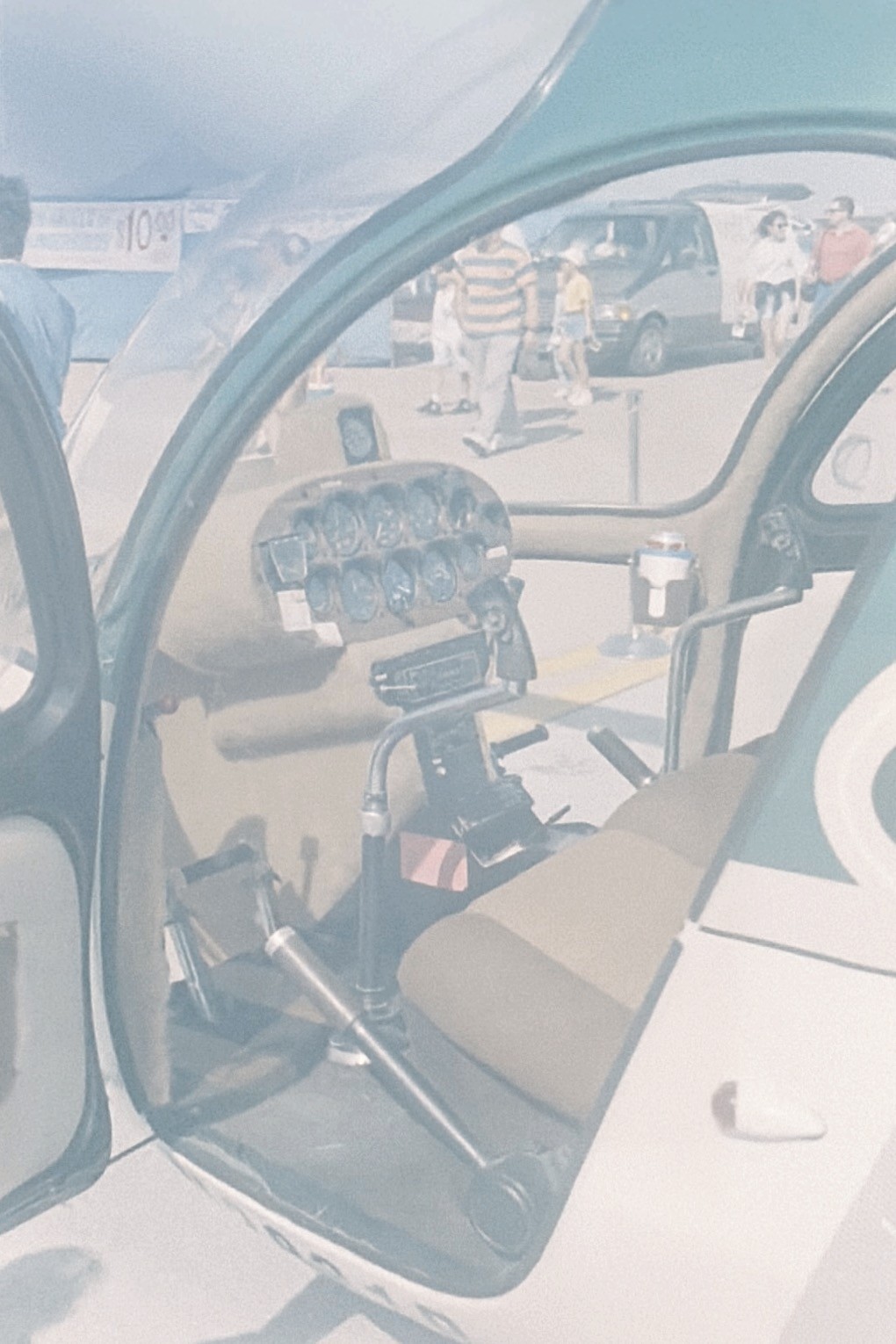 1990s Helicopter Cockpit Interior Instrument Panel View Vintage Negative