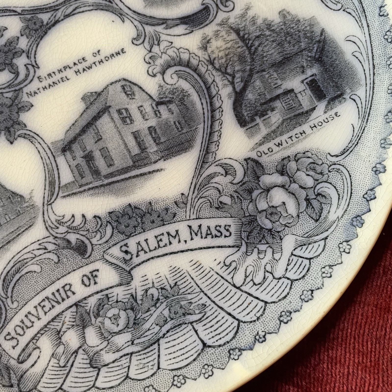 Antique Salem, MA Souvenir Transferware Plate