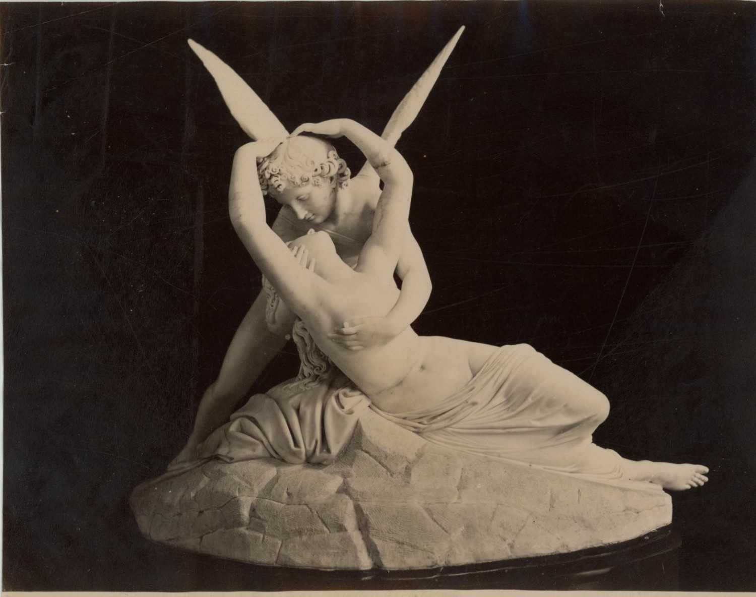 Italy, Psyche and Cupid Vintage Albumen Print, Italy Albumen Print 21x2 Italy, Psyche and Cupid Vintage Albumen Print, Italy Albumen Print 21x2
