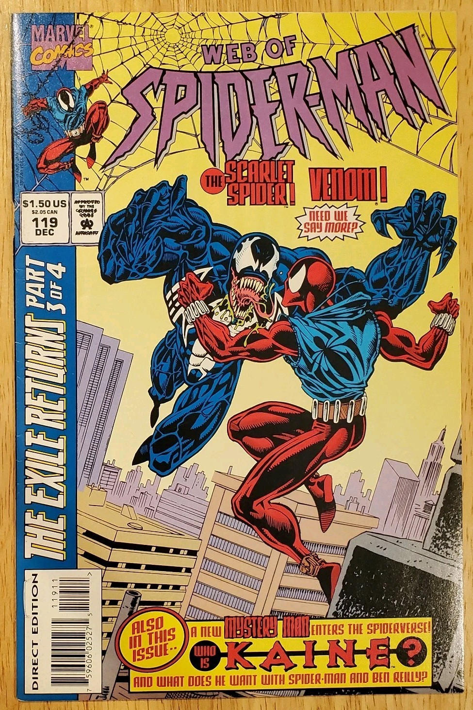Web of Spider-Man #119 NICE GRADE (Marvel Comics December 1994) 1st Kaine