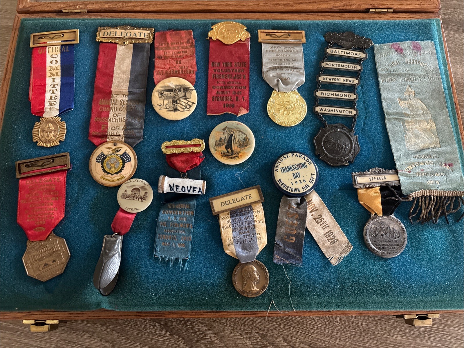 Antique 1800-1900’s Firemen's Association Delegates Speaker Ribbons & Badges Antique 1800-1900’s Firemen's Association Delegates Speaker Ribbons & Badges