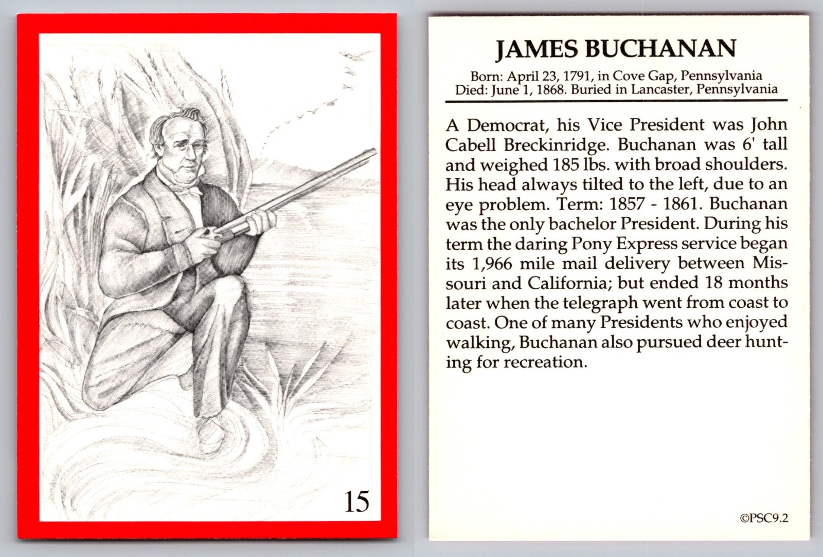 1994 Presidential Sports Cards - James Buchanan / United States of America