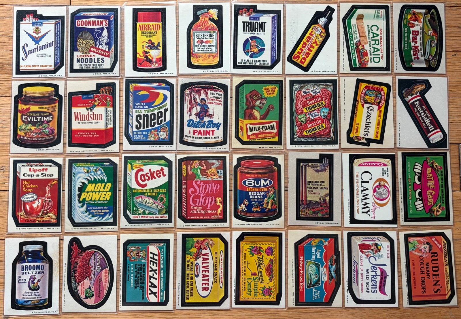 Vintage LOT of 32 Topps WACKY PACKAGES Series Non Sports Card Stickers 1970's