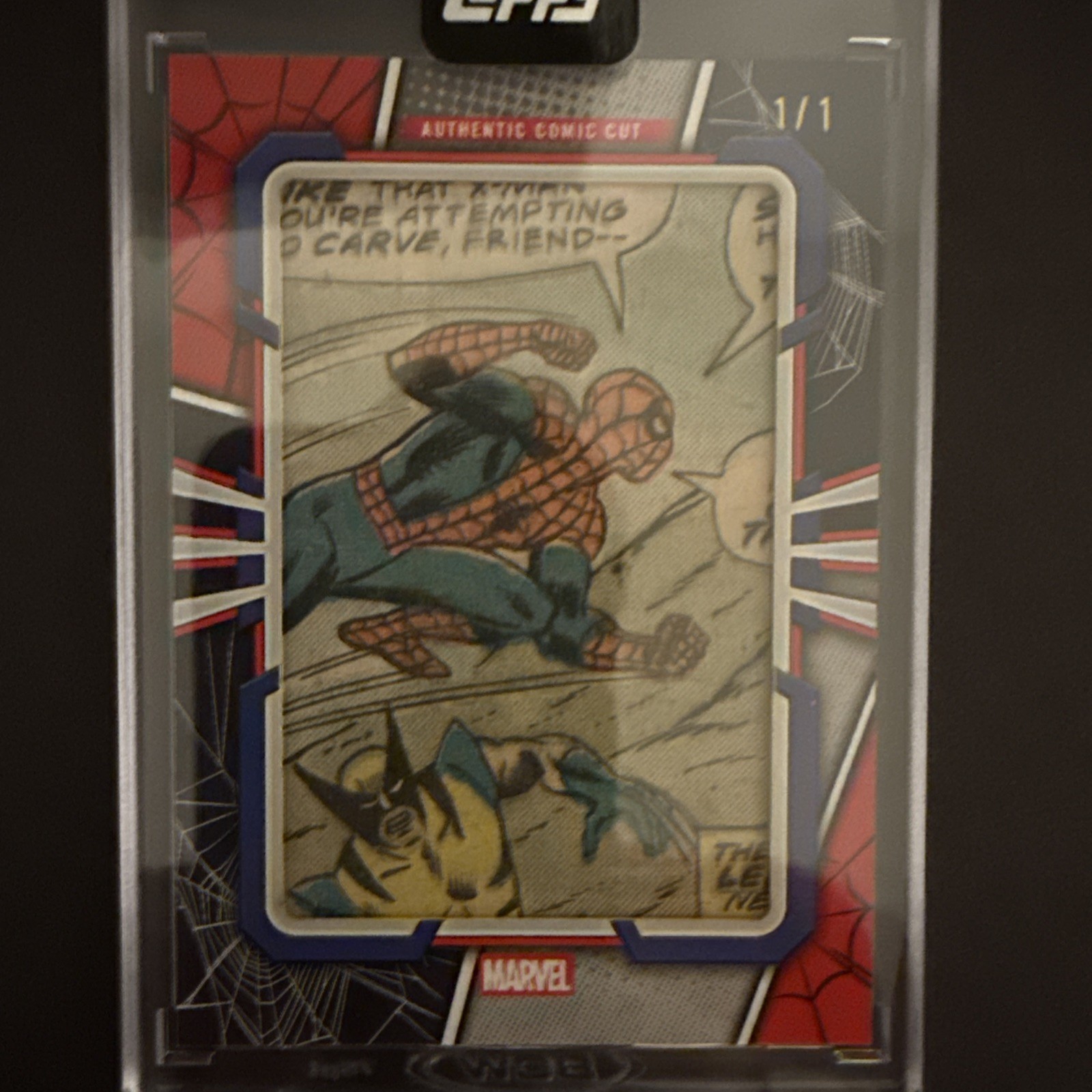 2026 Topps Marvel Mint Spider-Man Comic Cut CC-MTUA1 Wolverine & Spider-Man 1/1 2026 Topps Marvel Mint Spider-Man Comic Cut CC-MTUA1 Wolverine & Spider-Man 1/1