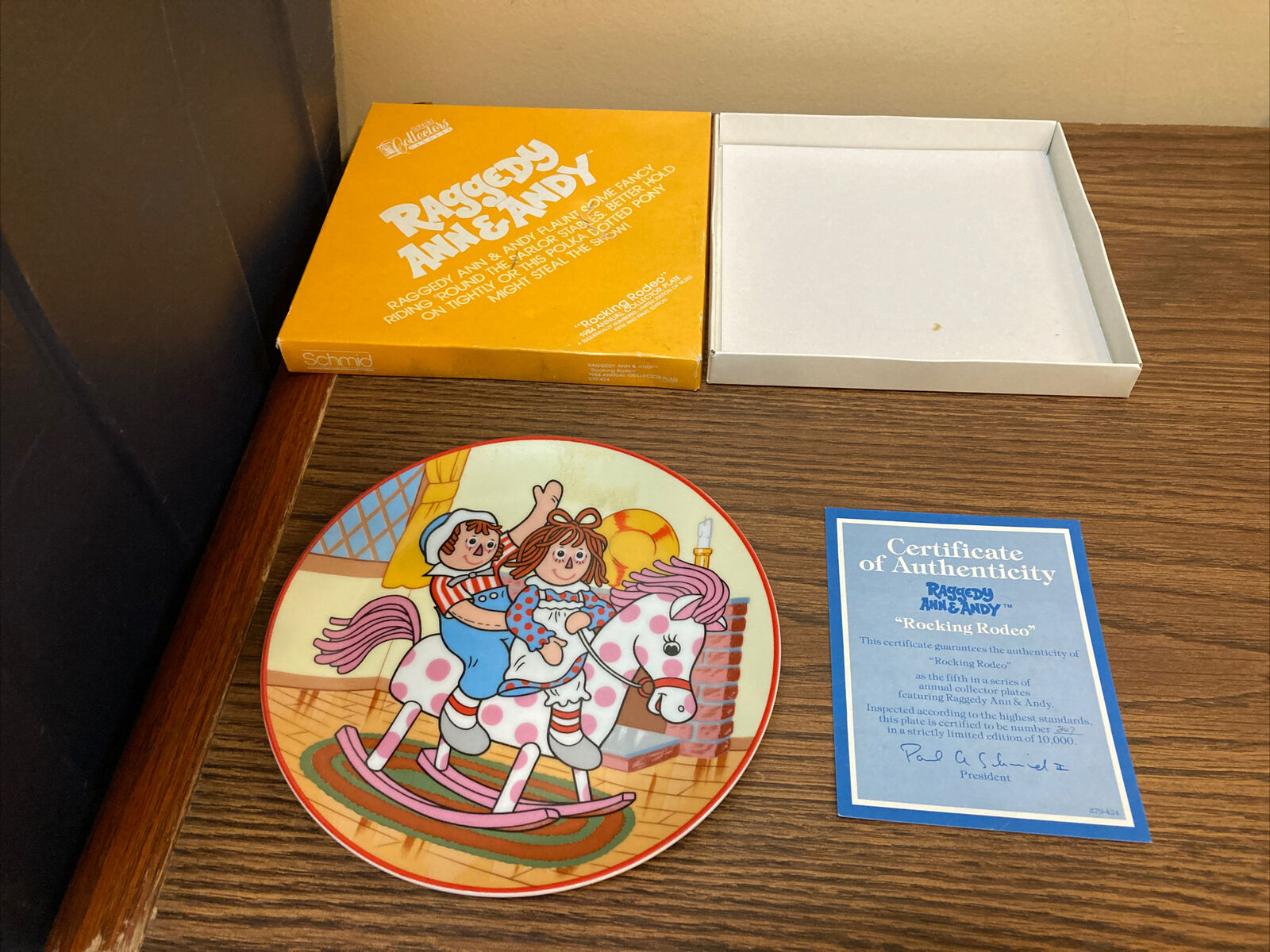 Schmid Raggedy Ann And Andy 1984 Rocking Rodeo Plate