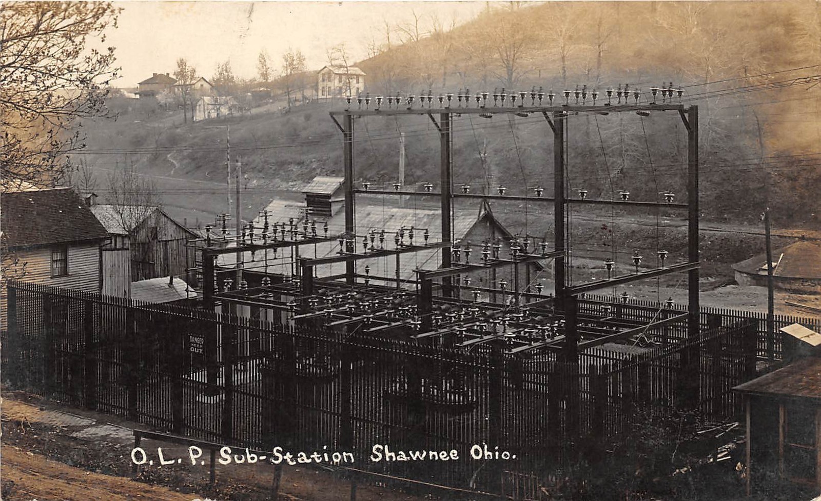 D16/ Shawnee Ohio Postcard RPPC Perry County c1910 O.L.P. Sub Station Electric D16/ Shawnee Ohio Postcard RPPC Perry County c1910 O.L.P. Sub Station Electric