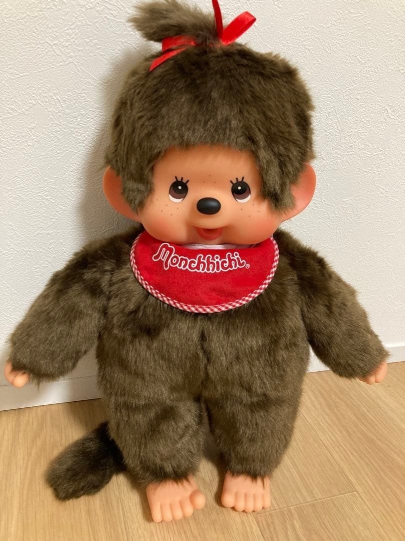 Monchhichi Premium Standard Girl Brown L Size Plush Doll Ht 17.7 inch Sekiguchi
