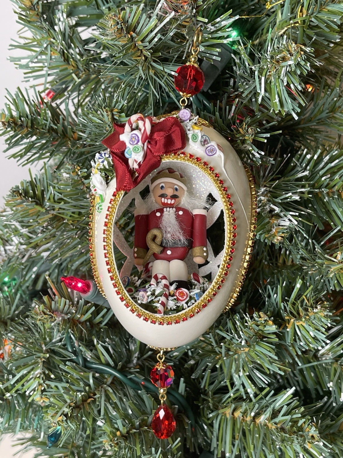 1994 Gump\'s Collectible Nutcracker Goose Egg Christmas Ornament Vintage RARE