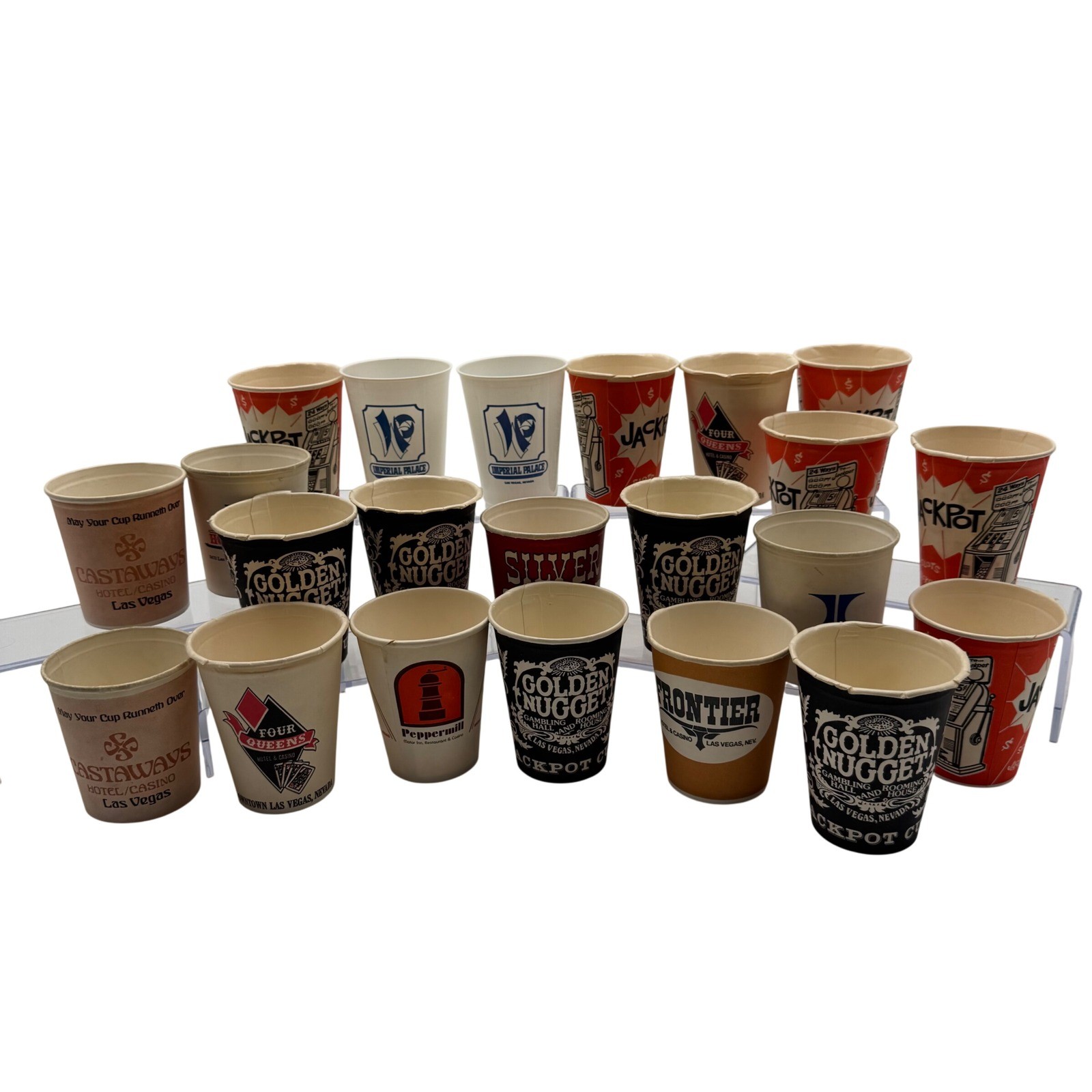 Vintage Las Vegas Casino Paper Coin Cup Lot Golden Nugget Frontier Four Queens Vintage Las Vegas Casino Paper Coin Cup Lot Golden Nugget Frontier Four Queens