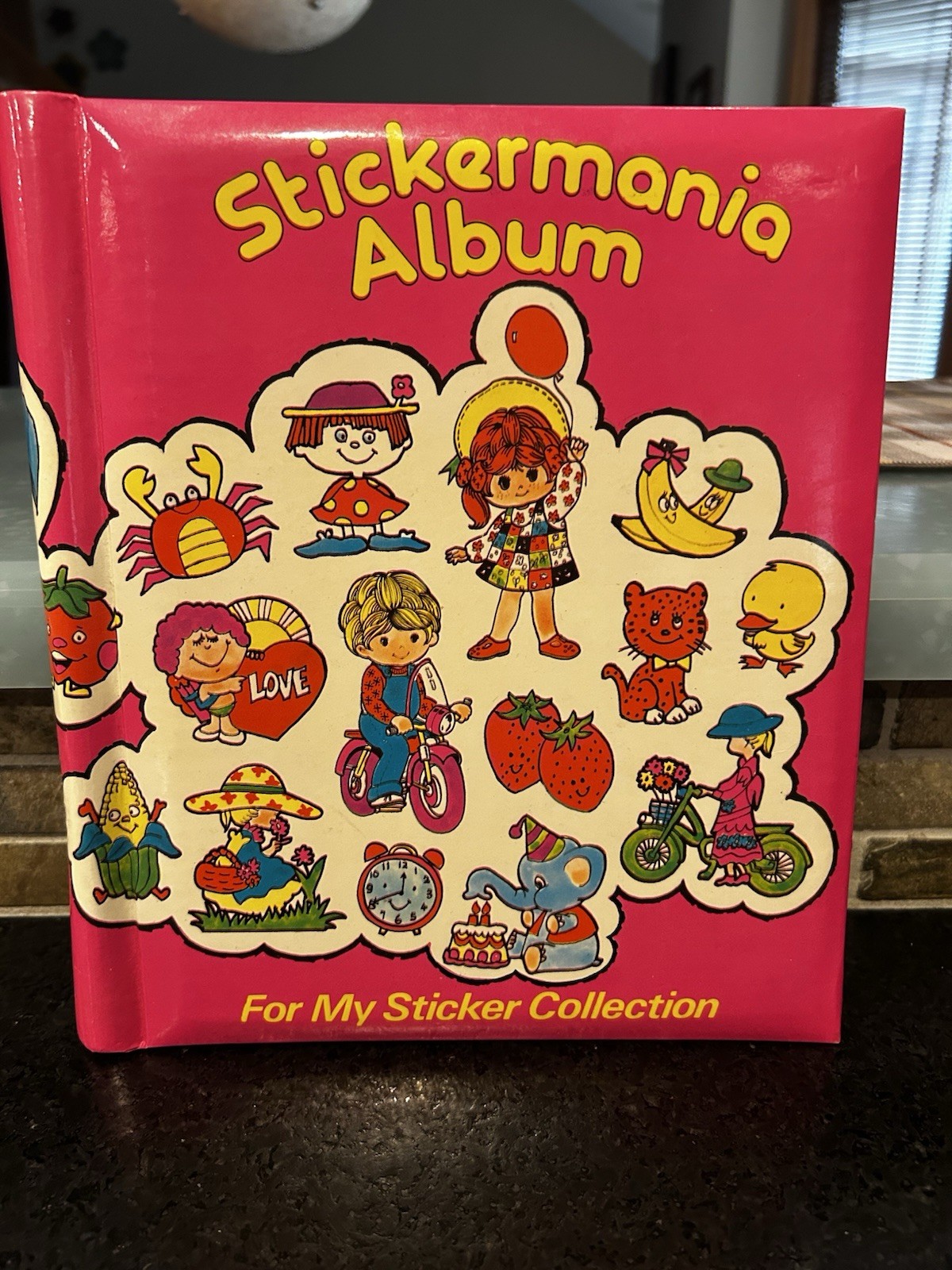 Vintage 1980s Girl\'s Pink Sticker Album. Googly Eyes, Puffy, Regular Stickers Vintage 1980s Girl\'s Pink Sticker Album. Googly Eyes, Puffy, Regular Stickers