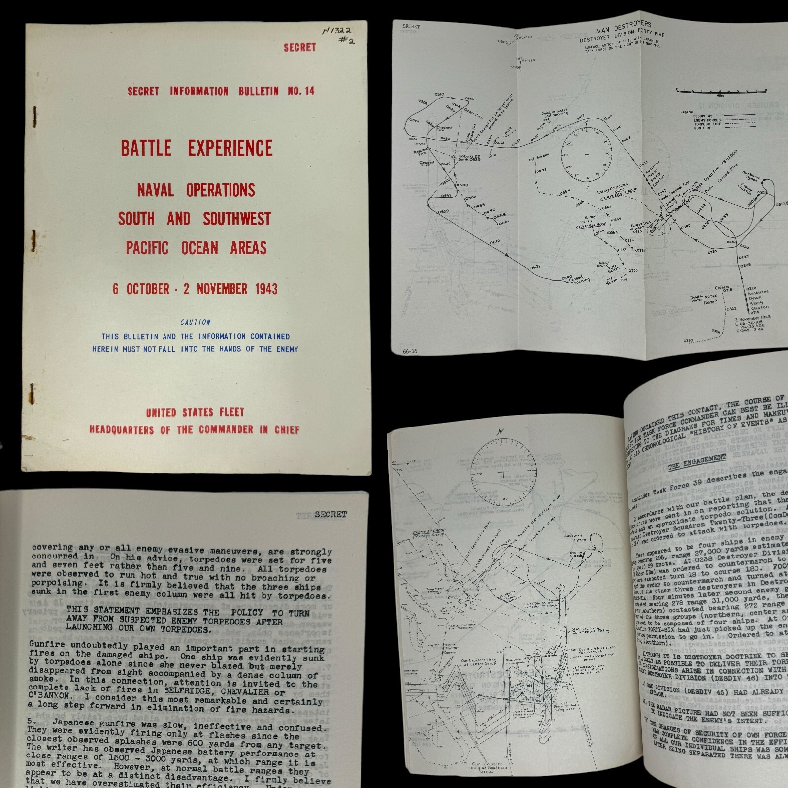 RARE WWII 1943 SECRET U.S. Navy South Pacific Military Intelligence Report