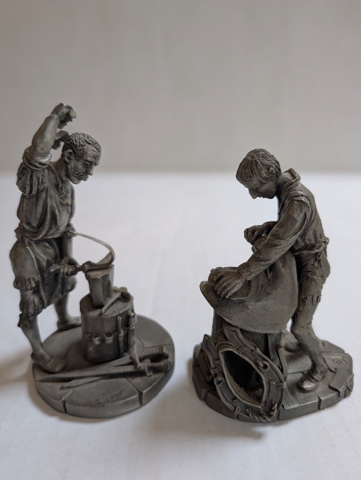 Vintage 1978 Franklin Mint Pewter Figurines Swordsmith & Saddler Set Lot of 2 Vintage 1978 Franklin Mint Pewter Figurines Swordsmith & Saddler Set Lot of 2
