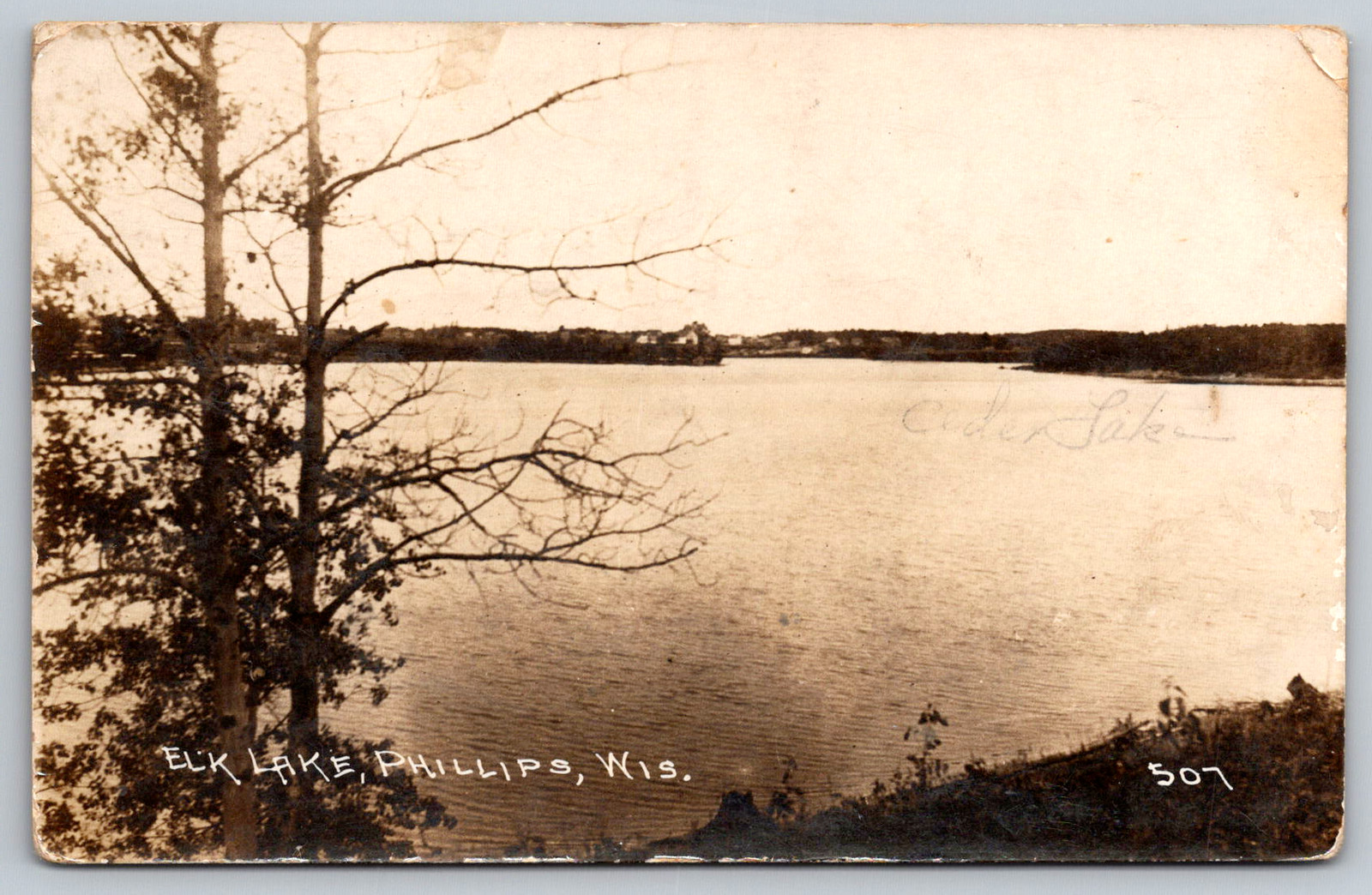 RPPC c1910s Phillips Wisconsin Elk Lake Wild Man Message Postcard