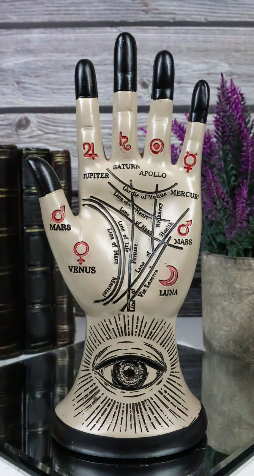 Psychic Fortune Teller Chirology Palmistry Eye Of Providence Hand Palm Figurine Psychic Fortune Teller Chirology Palmistry Eye Of Providence Hand Palm Figurine