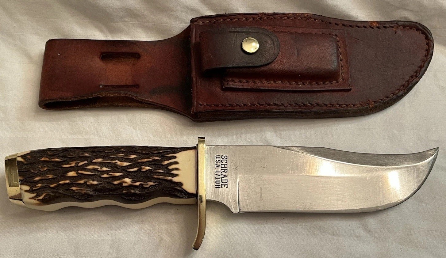 USA Schrade 171UH 171 Uncle Henry Fixed Blade Hunting Knife w/ Sheath used USA Schrade 171UH 171 Uncle Henry Fixed Blade Hunting Knife w/ Sheath used