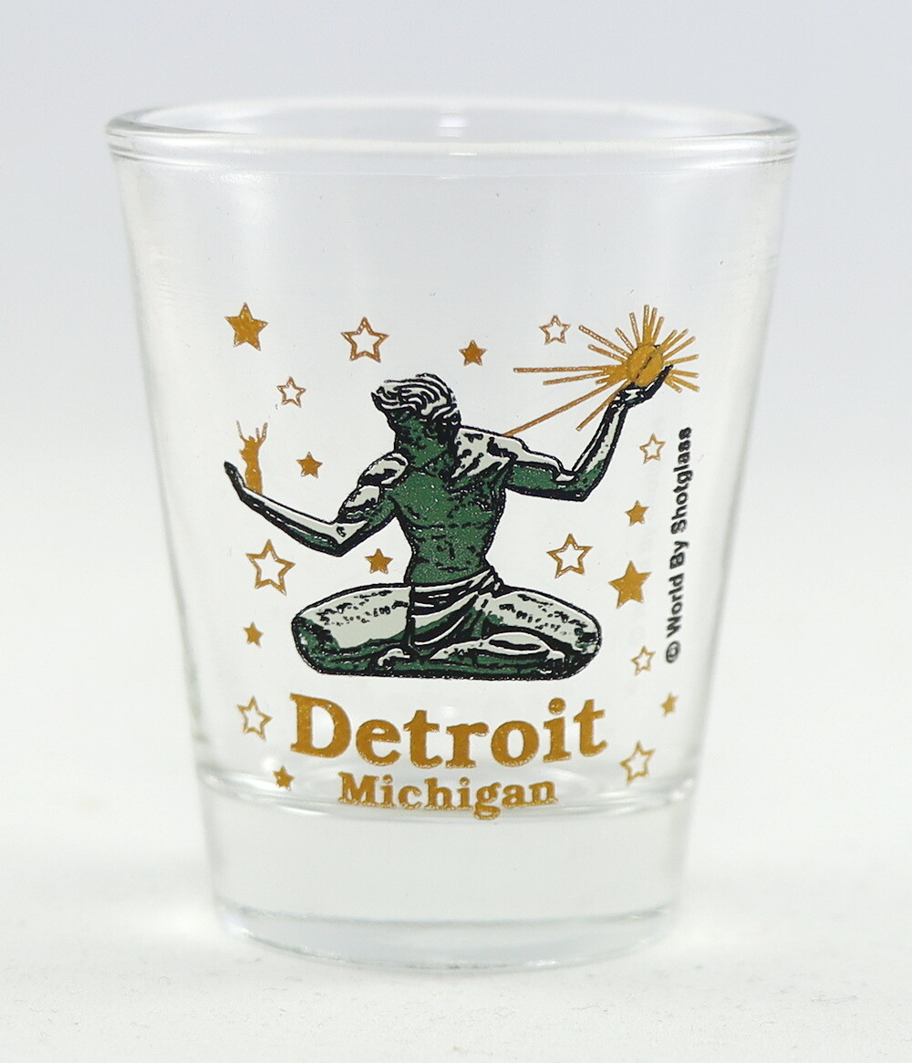 DETROIT MICHIGAN SPIRIT OF DETROIT SHOT GLASS SHOTGLASS