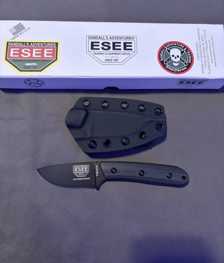 ESEE Pacaya Green  Micarta CPM-3V Fixed Blade Knife w/Sheath. Gray Blade