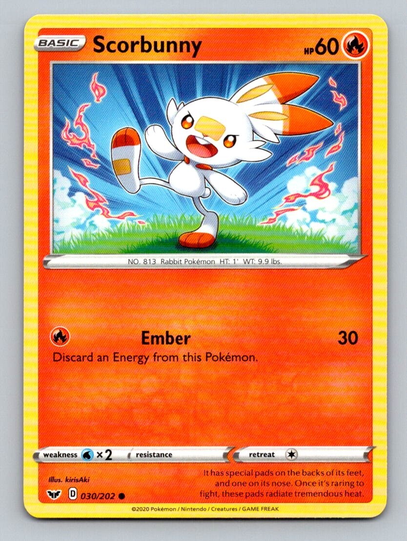 2020 Pokemon Card Sword & Shield Scorbunny 30/202