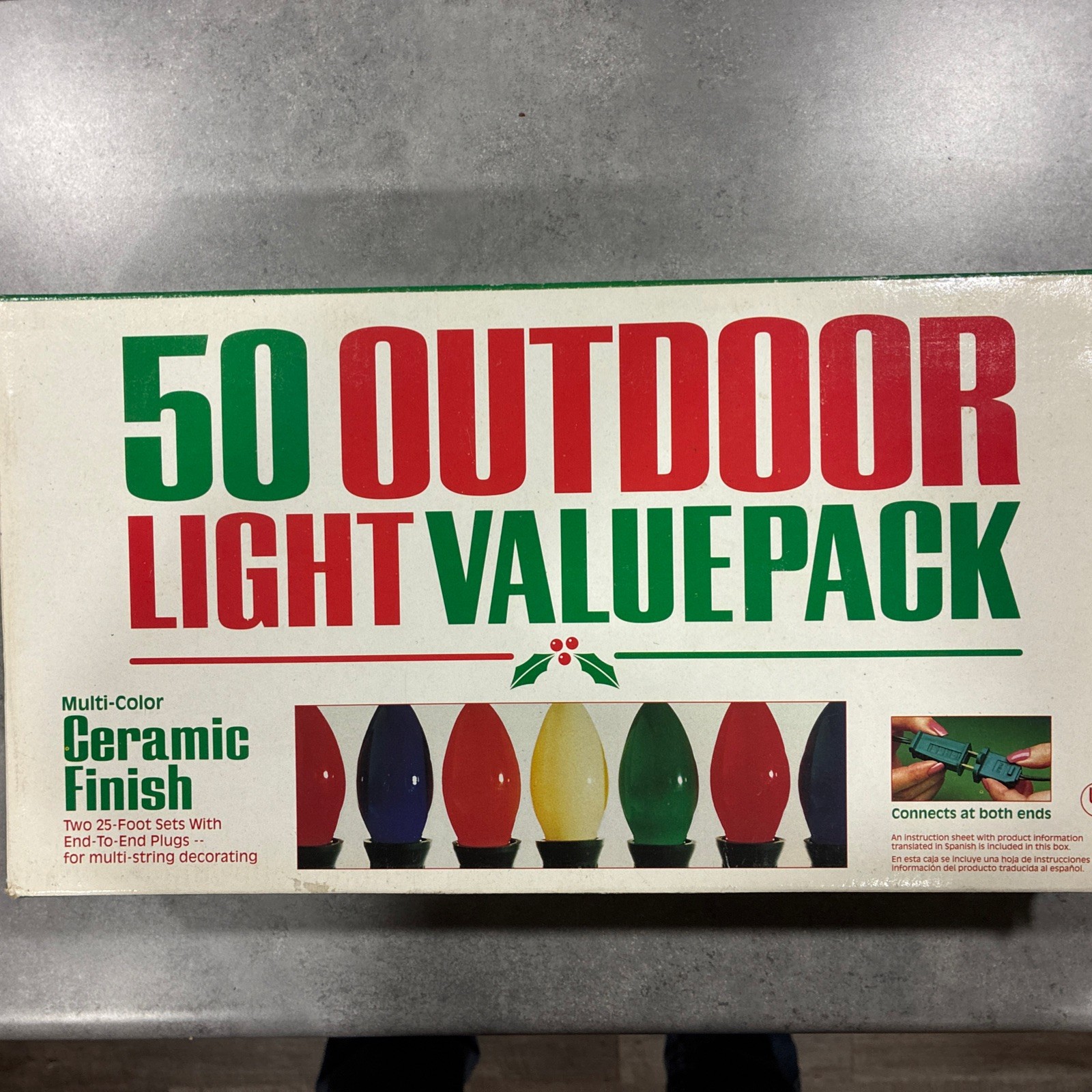 Vintage C 9 1/4 Christmas Light Bulbs String Ceramic Finish - 50 Ct 2 Strings 25 Vintage C 9 1/4 Christmas Light Bulbs String Ceramic Finish - 50 Ct 2 Strings 25