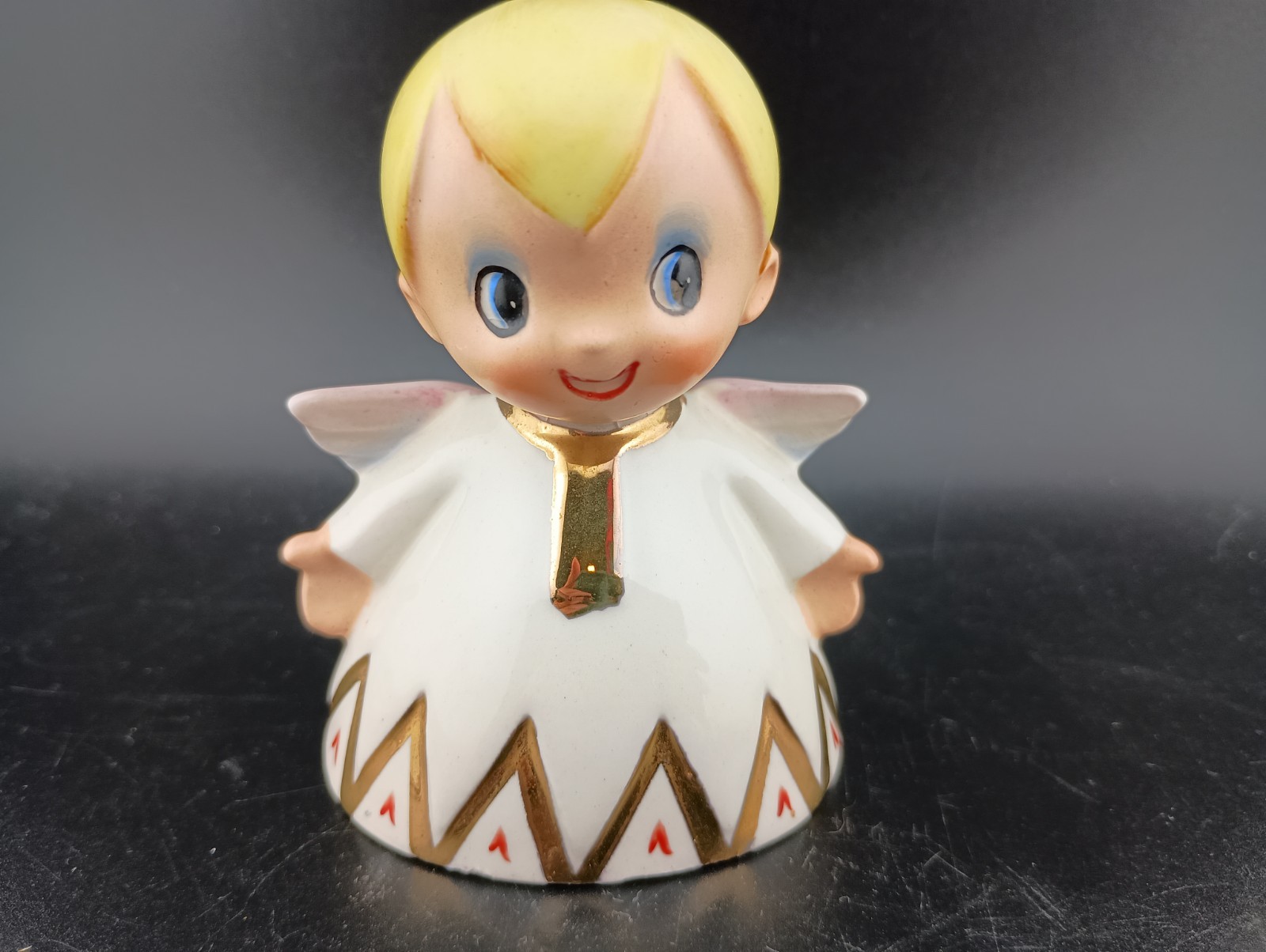 Vintage Lefton Angel Boy Bell Christmas 255B MCM Ceramic 1950s 3.5\