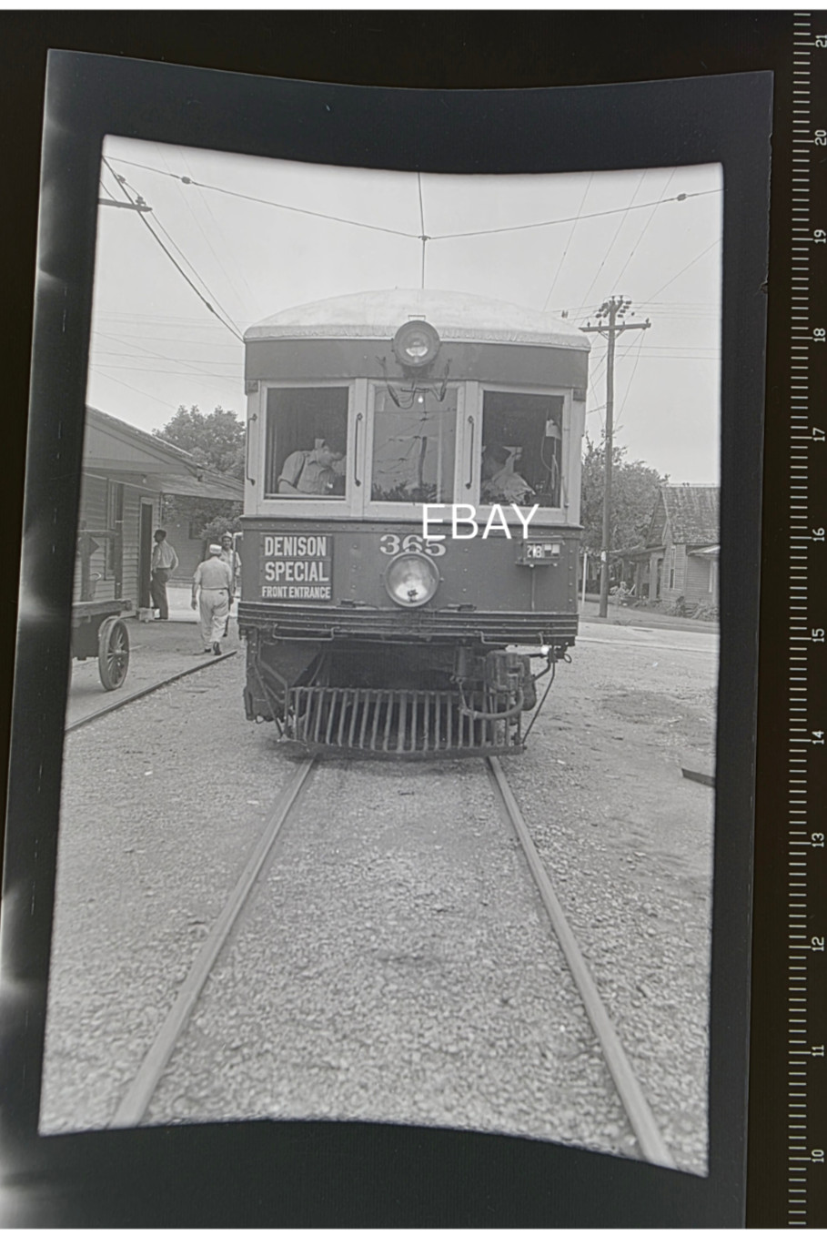 C. 1940s Texas Electric RR No.365 Denison Special Front View Photo Negative C. 1940s Texas Electric RR No.365 Denison Special Front View Photo Negative