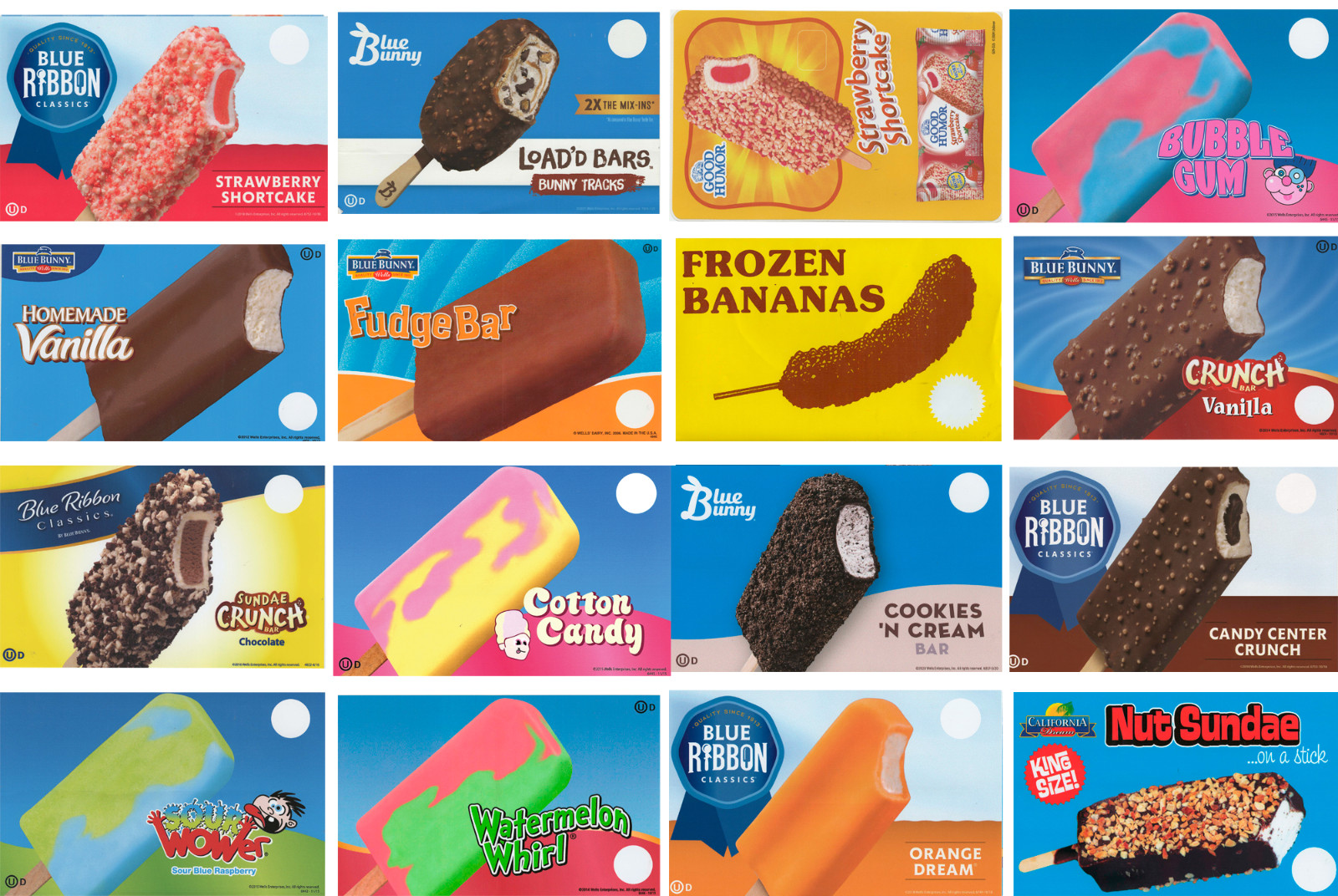 Lot of 16 Mixed Novelty Ice Cream Bar Stickers, Ice Cream Truck Decal 8
