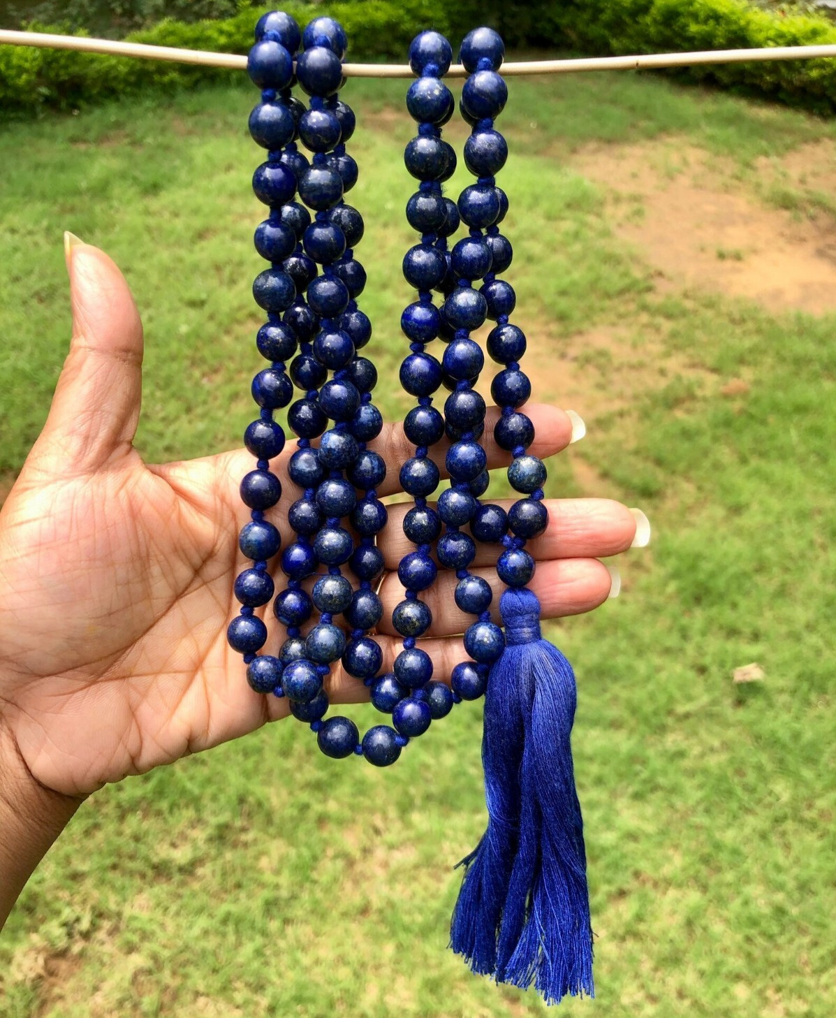 10 mm Rnd 108+1 Beads Original Lapis Lazuli Jaap Rosary, Japa Mala Energized