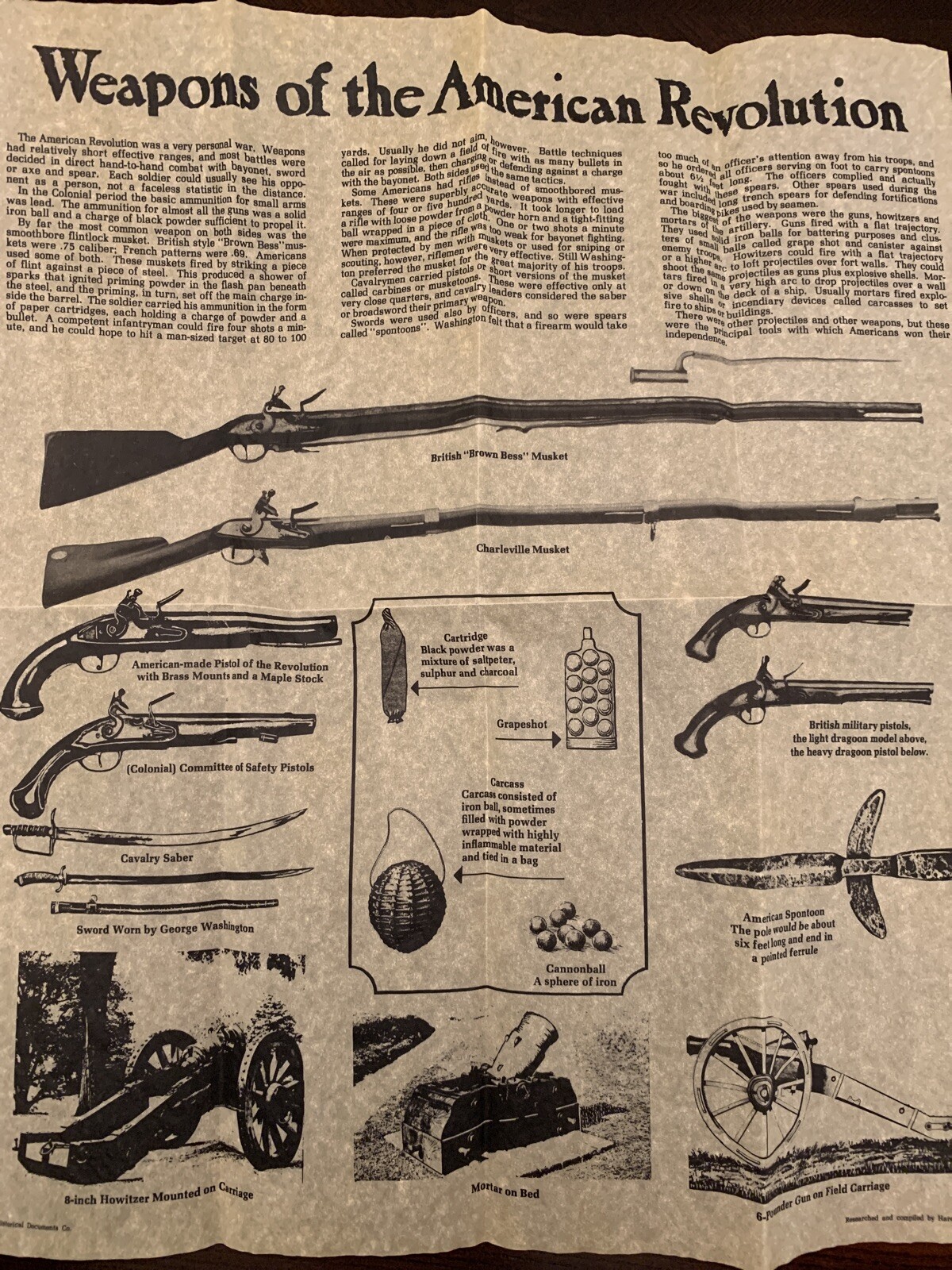 Weapons of the American Revolution- Parchment Weapons of the American Revolution- Parchment