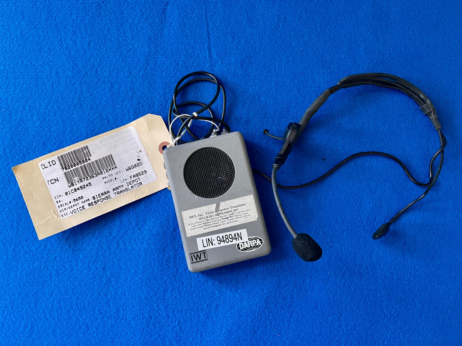 DARPA IWT MILITARY POLICE MILTRANS VOICE RESPONSE TRANSLATOR KIT MULTI LANG