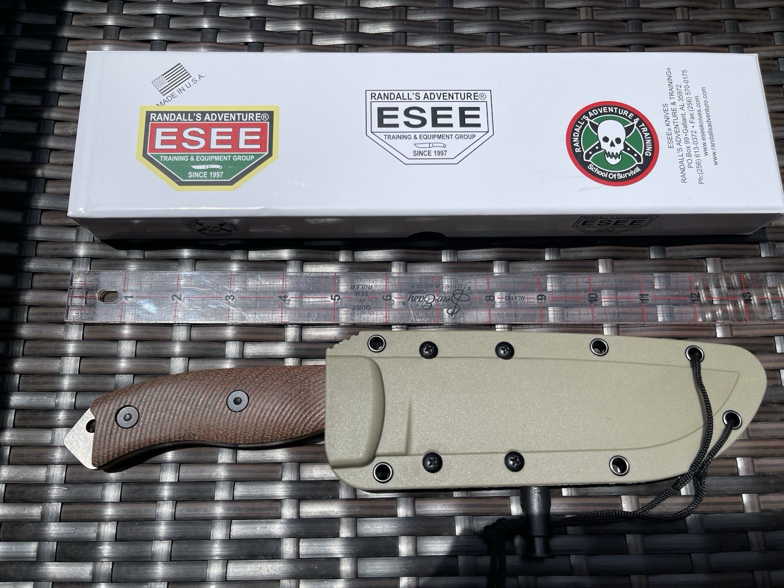 ESEE Model 6 Fixed Knife Carbon Steel Blade Micarta Handle ESEE Model 6 Fixed Knife Carbon Steel Blade Micarta Handle