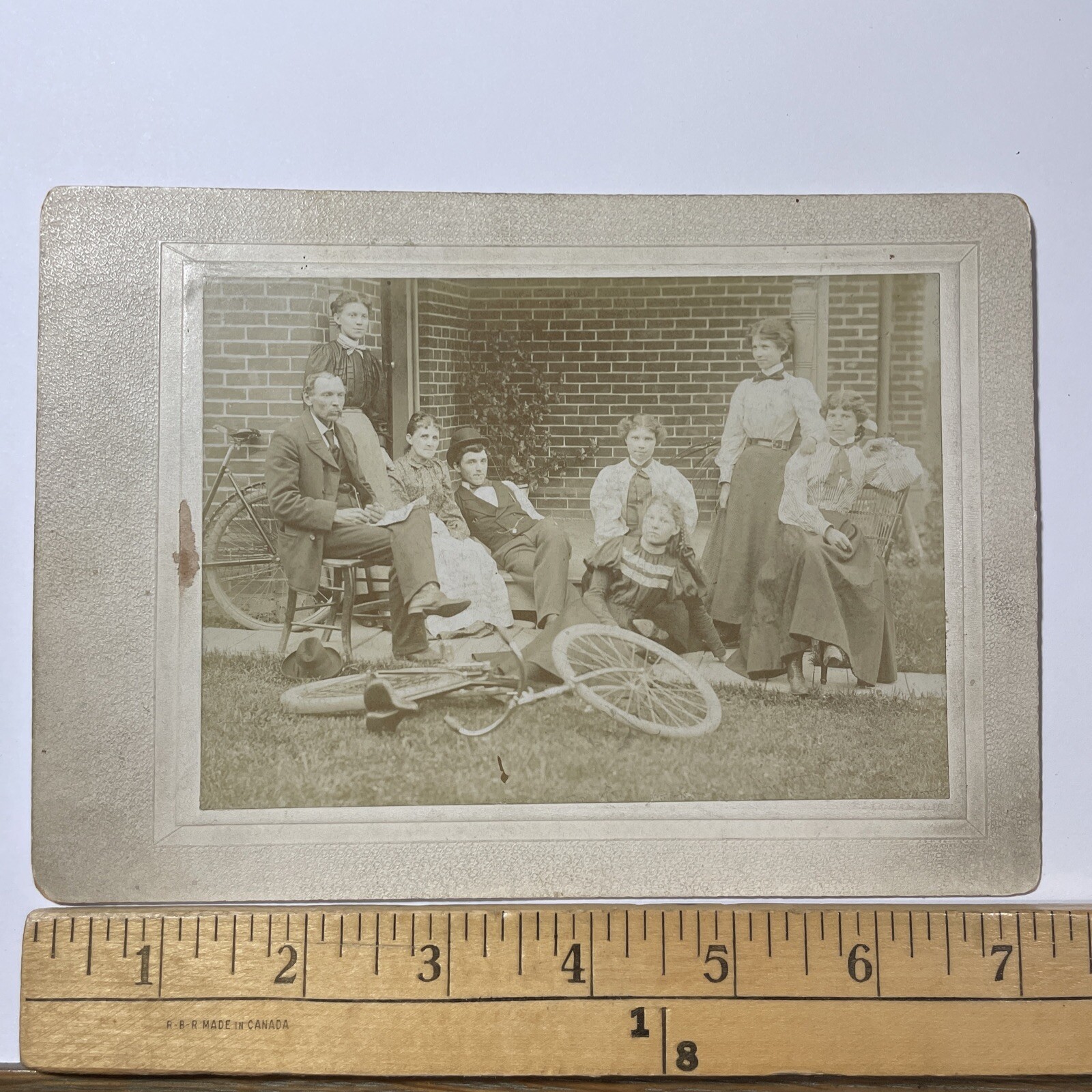 Edwardian Cabinet Card Photograph Family Group Bicycles Hamilton Ontario
