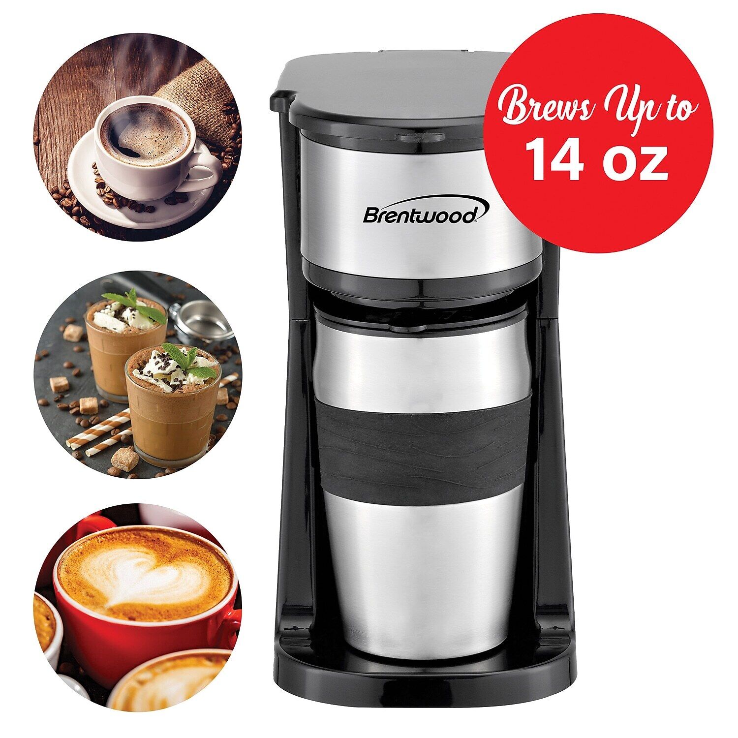 Home Kitchen Portable Single Serve Fast Coffee Brewer 14 oz Travel Mug