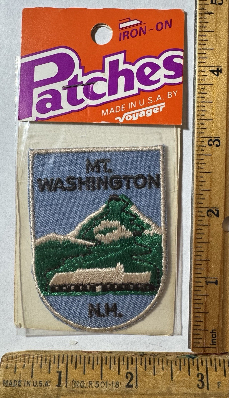 Vintage Mount Mt. Washington New Hampshire Iron On Patch Voyager Travel Souvenir