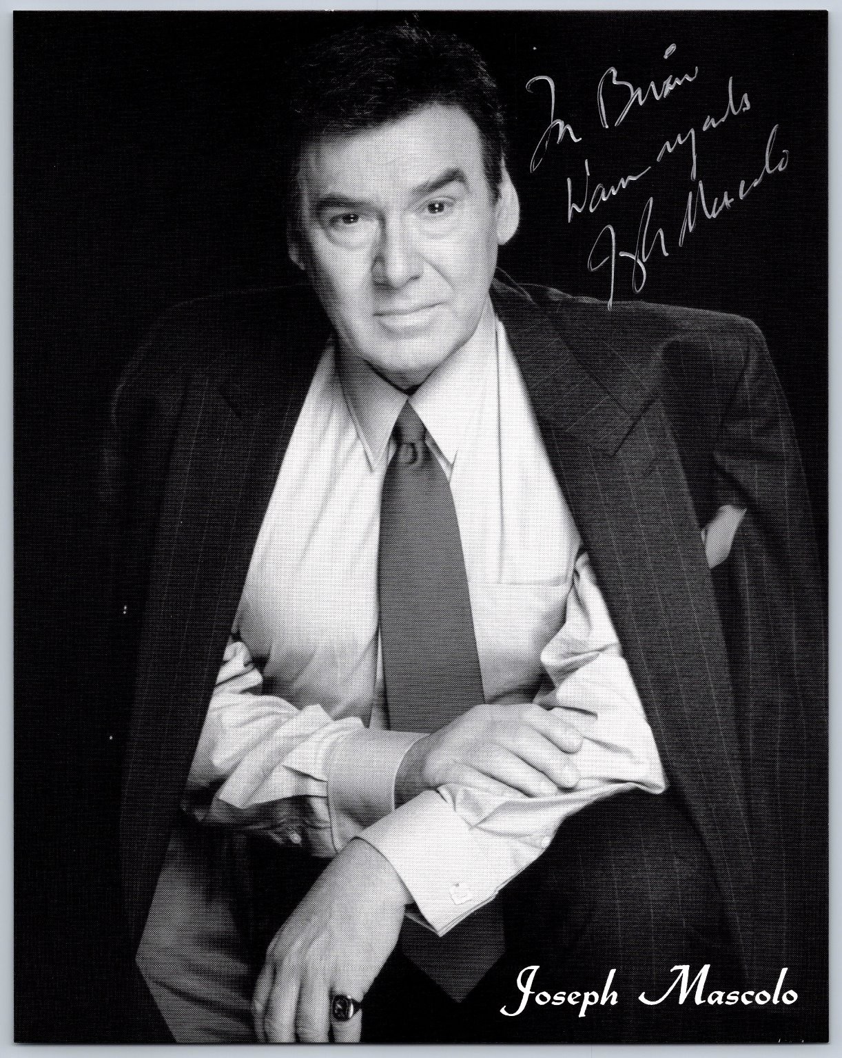 Joseph Mascolo Autograph Signed Photo Actor Days of Our Lives Warm Regards